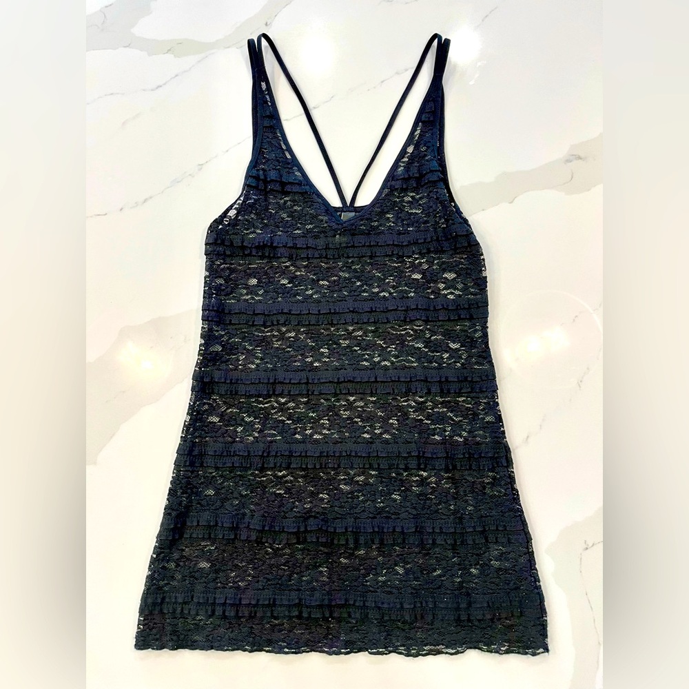Express women’s Black lace shirt. Size small. gently used
